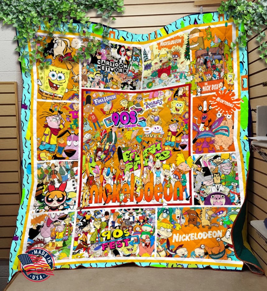 Personalized 90s Cartoon Quilt Blanket 90s Cartoon Network Fleece Blanket 90s Cartoon Character Rugrats Custom Blanket